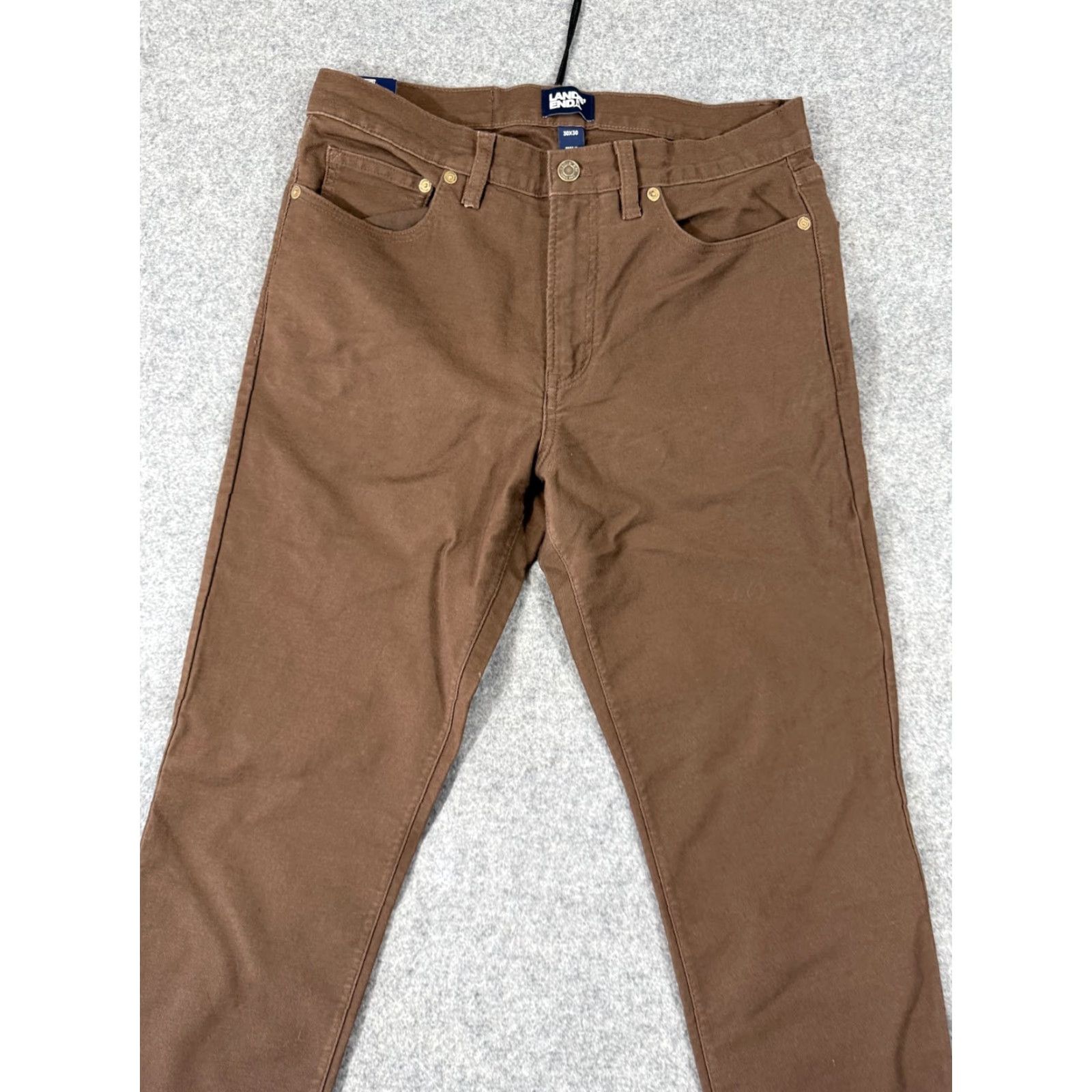 Lands' End Lands' End Knit Twill 5 Pocket Chino Pants Mens 30X30 Brown Stretch Straight NWT Size US 30 / EU 46 - 2 Thumbnail