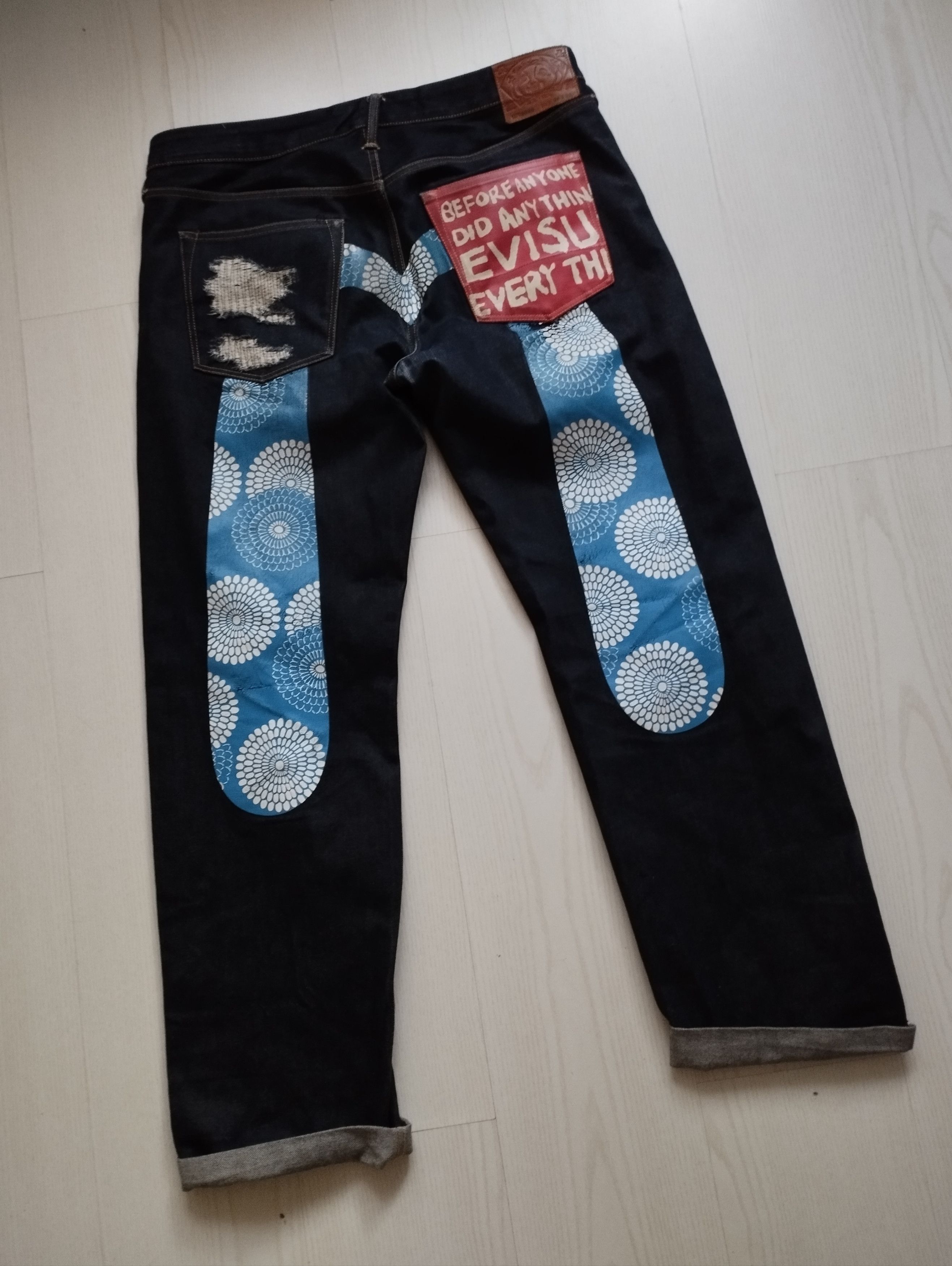 image of Evisu Daicock Japanese Denim Brand 36X34 Selvedge Jeans in Indigo, Men's