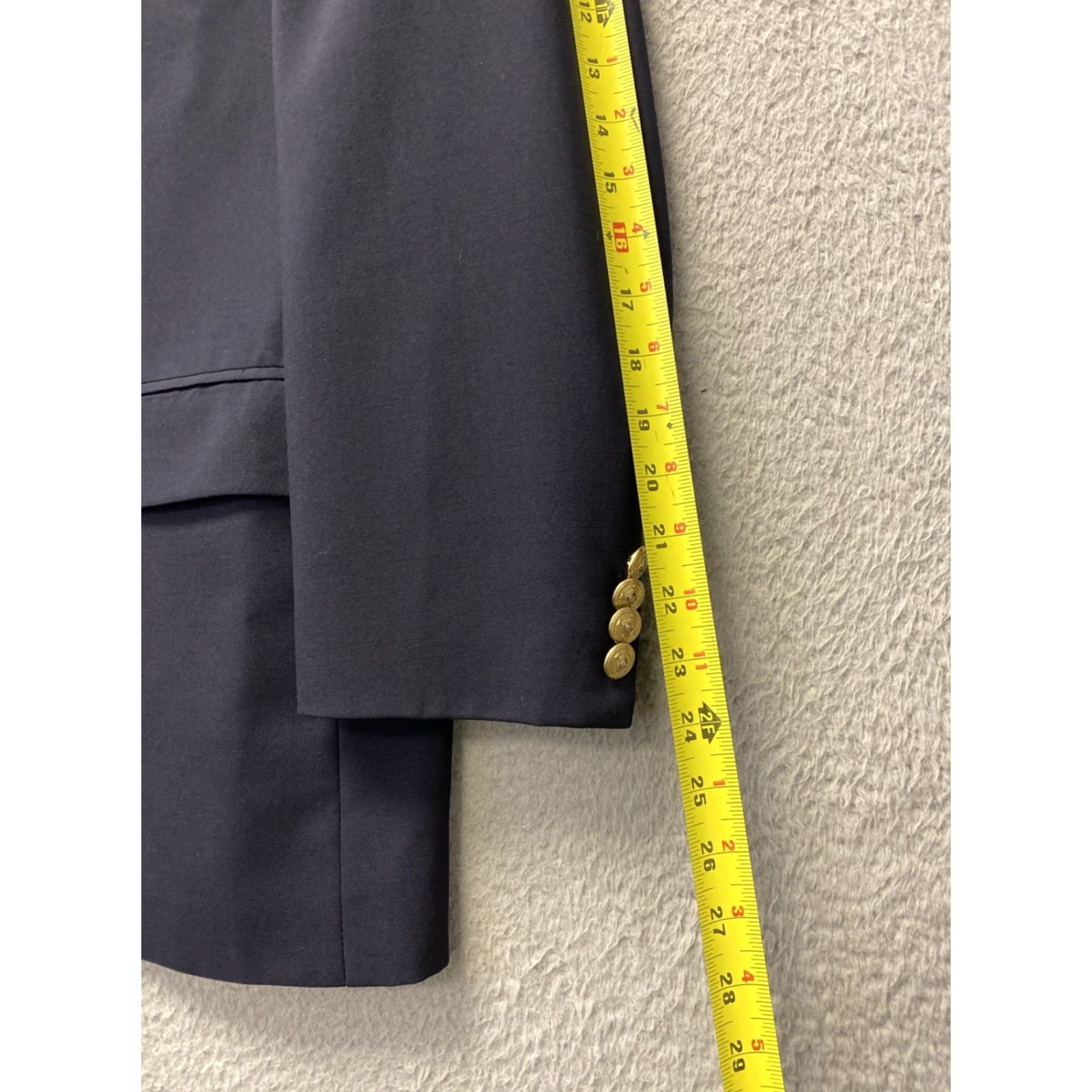 Chaps Chaps Ralph Lauren Blazer Mens 42 Navy Blue Wool Gold Button Jacket Size 42R - 6 Thumbnail