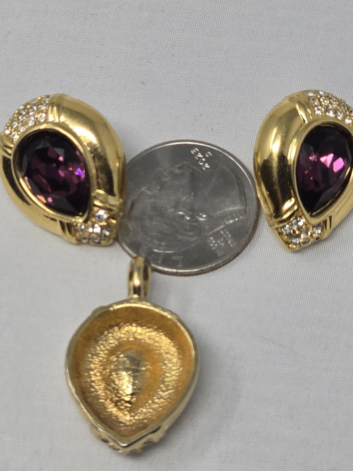 Swarovski Vintage S.A.L. Earrings and Pendant Set–Gold Tone Swarovski Size ONE SIZE - 6 Thumbnail