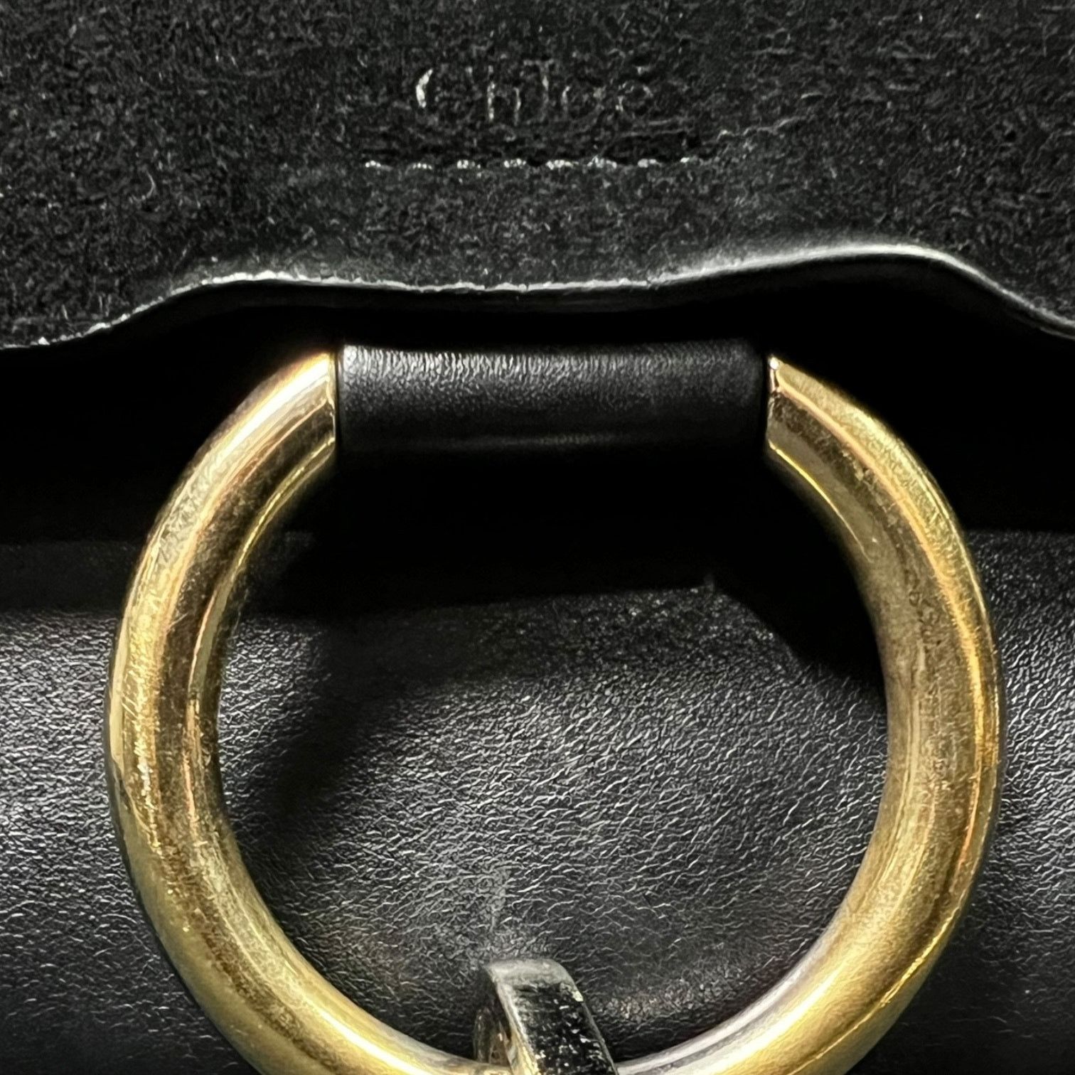 Chloe Chloe Faye Black & Gold Handbag w/ Strap - $1,350 Retail Size ONE SIZE - 5 Thumbnail