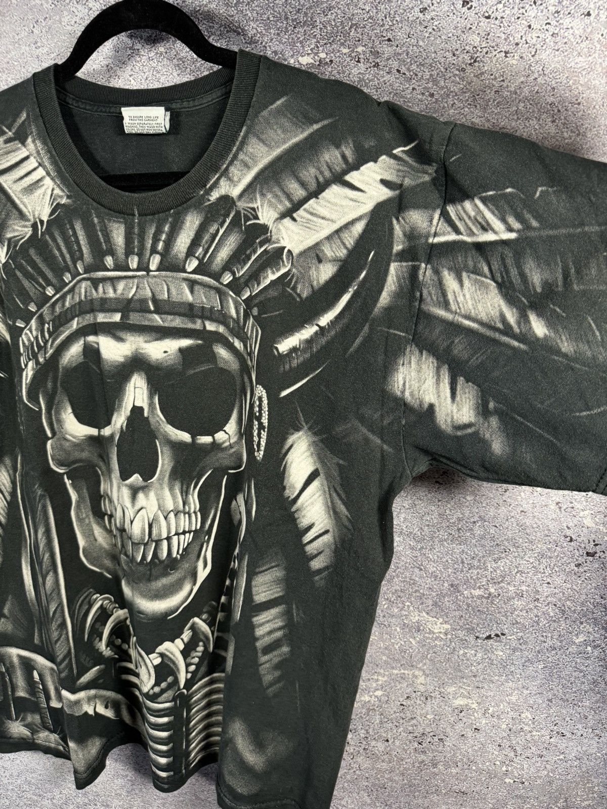 Liquid Blue × Vintage 90’s Vintage 1997 Liquid Blue Shirt XL Skeleton Indian AOP Size US L / EU 52-54 / 3 - 7 Thumbnail