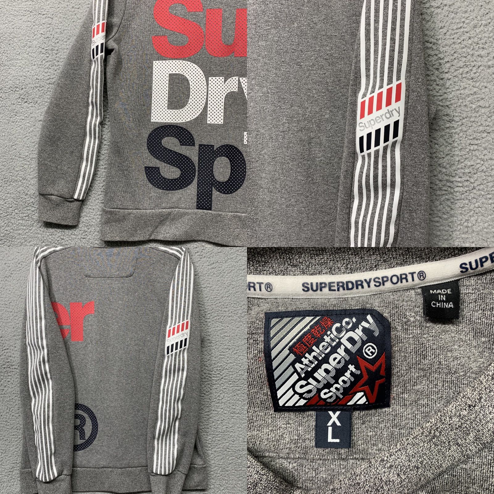 Superdry Superdry Sweatshirt Athletic Co Sport Pullover XL Gray Red White Logo Graphic Womens Size XL / US 12-14 / IT 48-50 - 8 Thumbnail