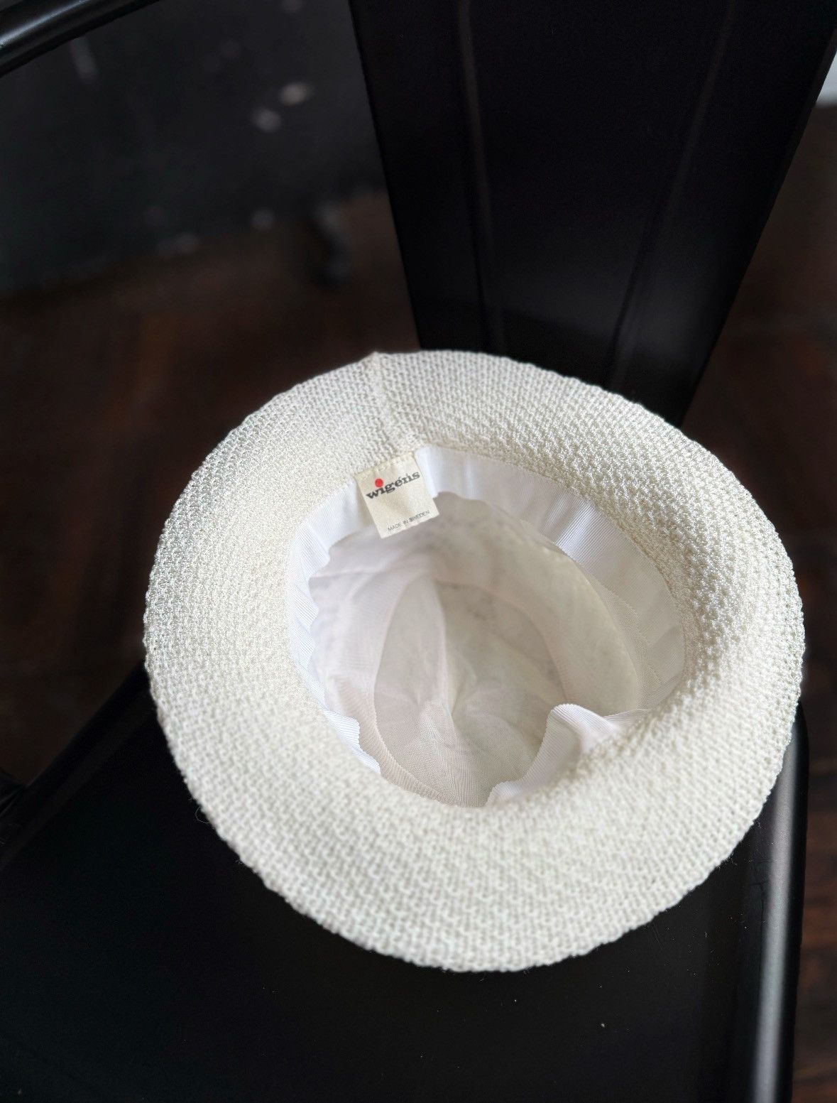 Wigens Wigens Vintage White Beige Knit Bucket Cloche Hat Sweden Size ONE SIZE - 5 Thumbnail