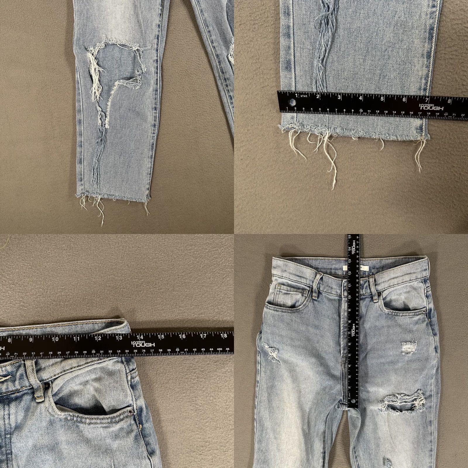 Pacsun PacSun Jeans Women 26 Blue High Rise Straight Distressed Raw Hem Button Up Denim Size 26" / US 2 / IT 38 - 8 Thumbnail