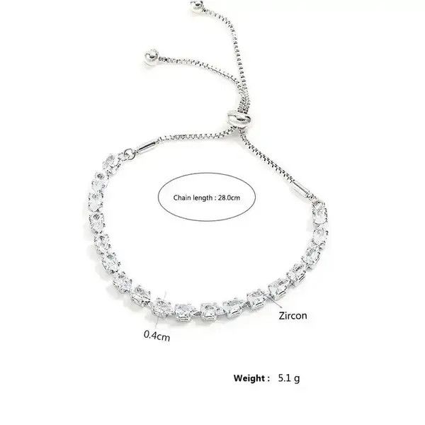 Designer Adjustable Water Drop Zirconia Crystal Bracelets Bangles Size ONE SIZE - 3 Thumbnail