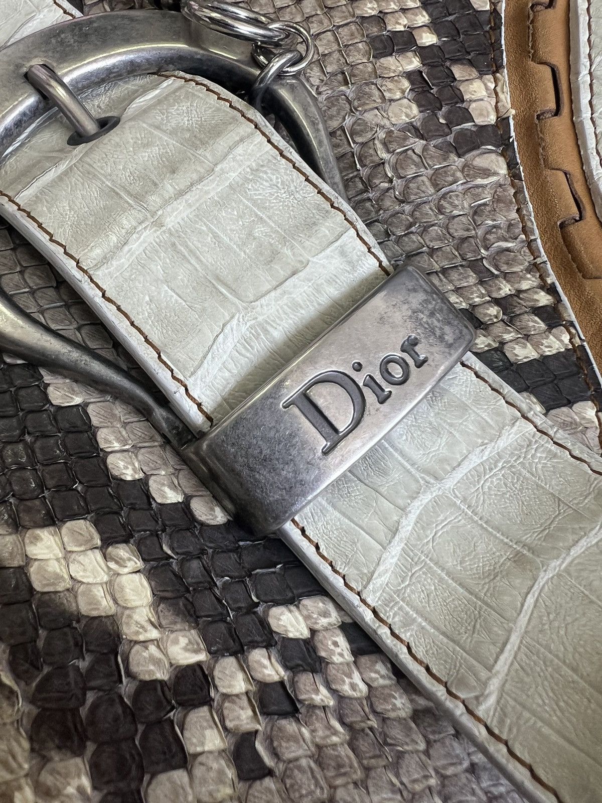 Dior × John Galliano Dior Limited Edition python and alligator skin gaucho Bag Size ONE SIZE - 3 Thumbnail