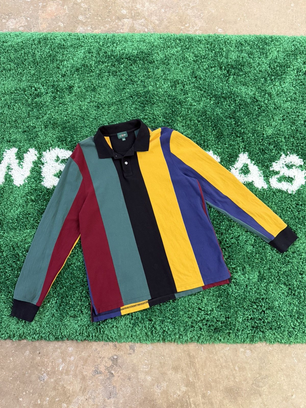 J.Crew RARE J.Crew Verticle Color Polo Long Sleeve Shirt JCREW Size US L / EU 52-54 / 3 - 1 Thumbnail