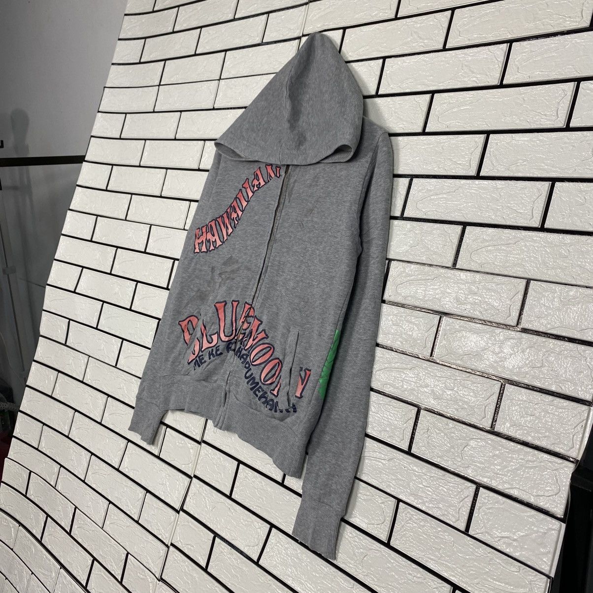Japanese Brand 📌Vintage Zipper Sweater Hawaiian Blue Moon Big Logo Size US M / EU 48-50 / 2 - 4 Thumbnail