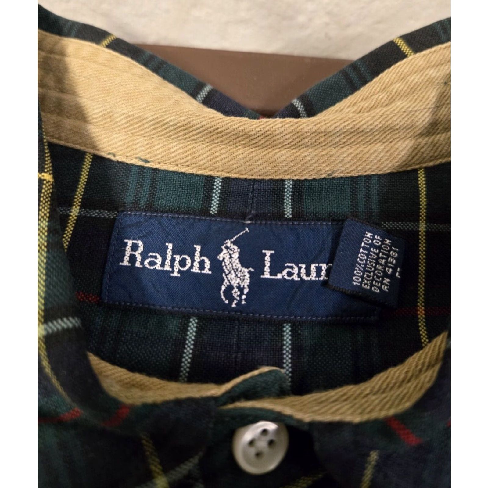 Polo Ralph Lauren Ralph Lauren Shirt 2XL Green Plaid Cotton Long Sleeve Button-Down Polo Pony Mens Size US XXL / EU 58 / 5 - 5 Thumbnail