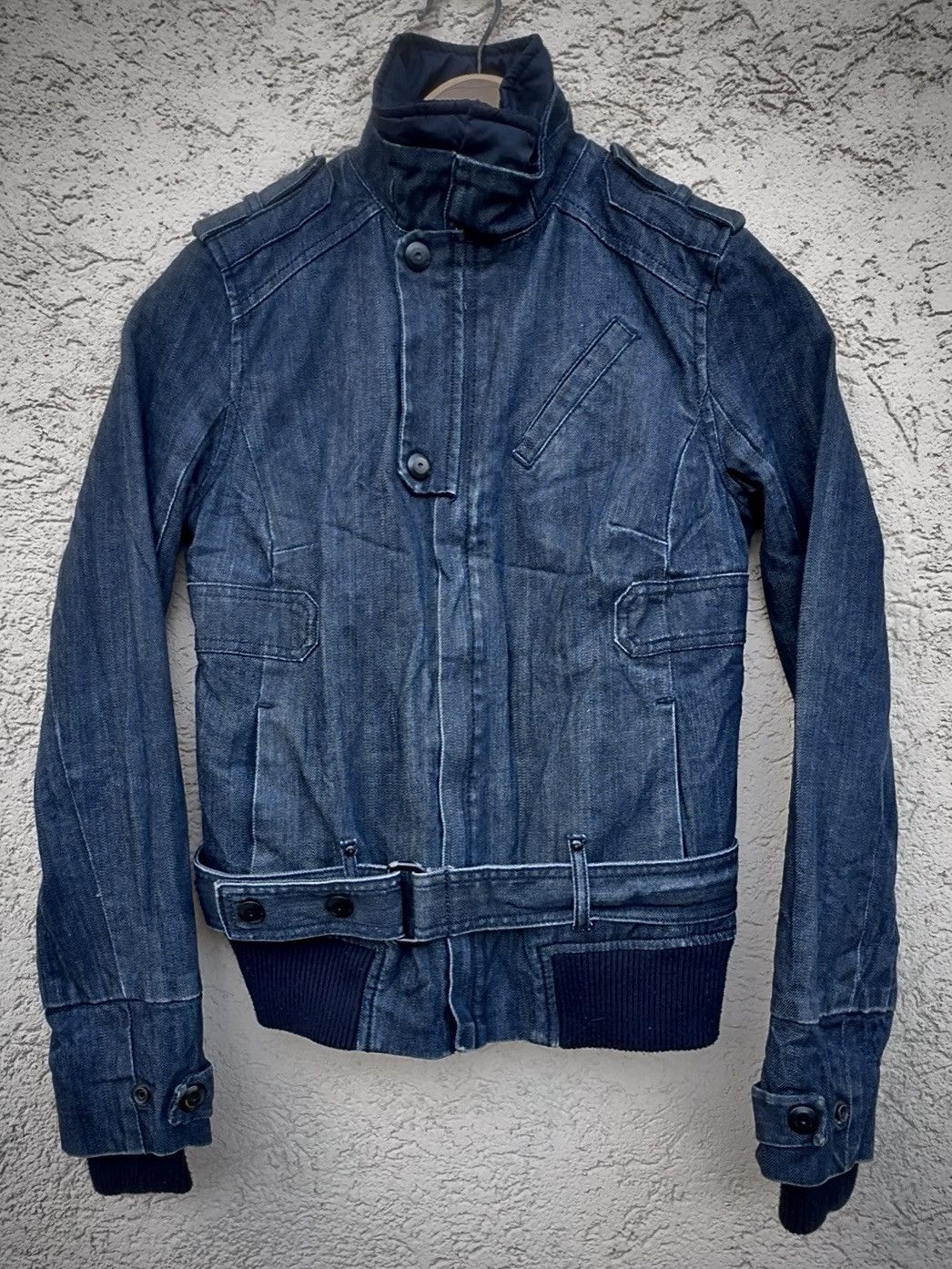 Undercover Vintage 90s Denim Bandage Bomber Jacket Size US S / EU 44-46 / 1 - 1 Thumbnail