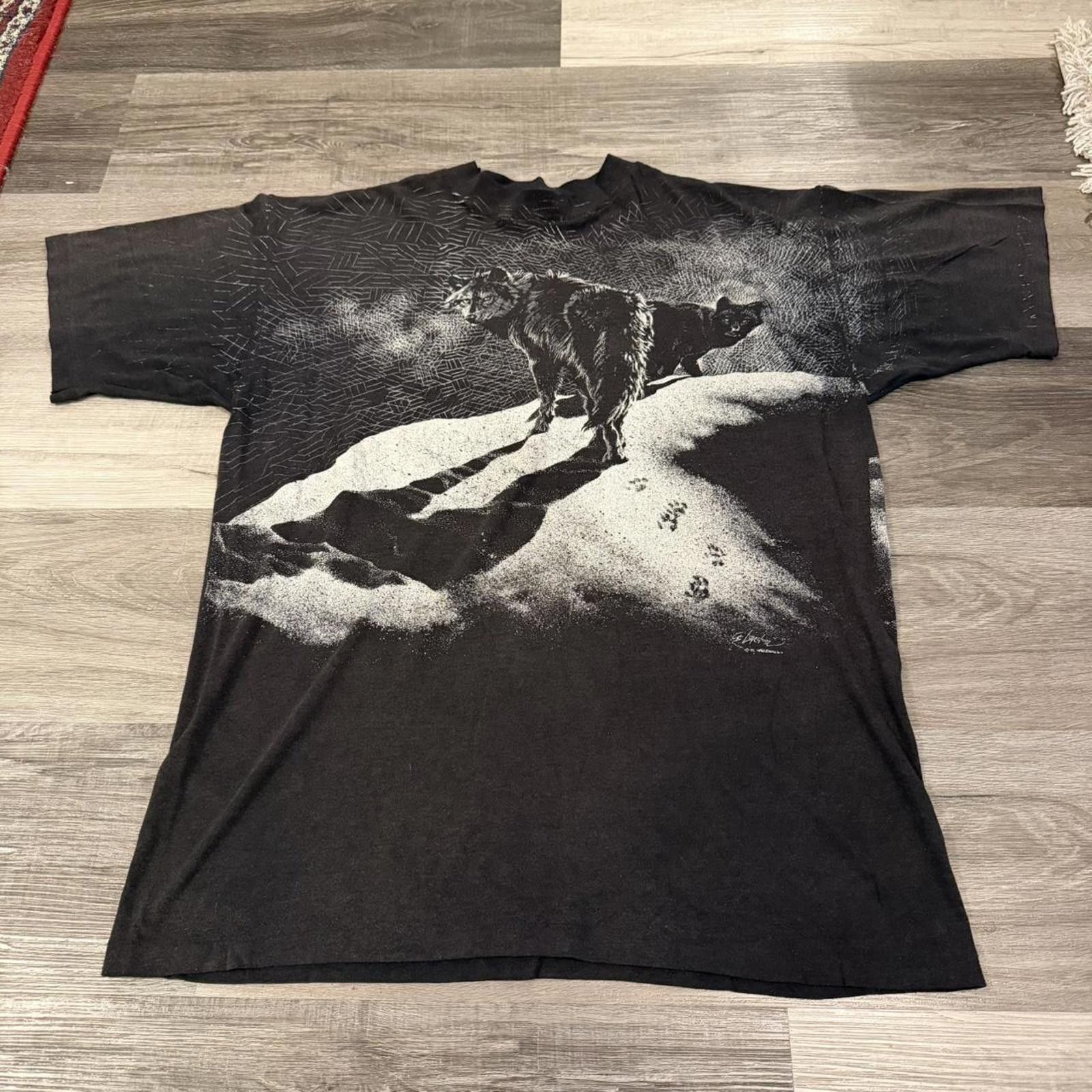 Other vintage wolves wolf pack all over print t shirt 90s XL Size US XL / EU 56 / 4 - 2 Thumbnail