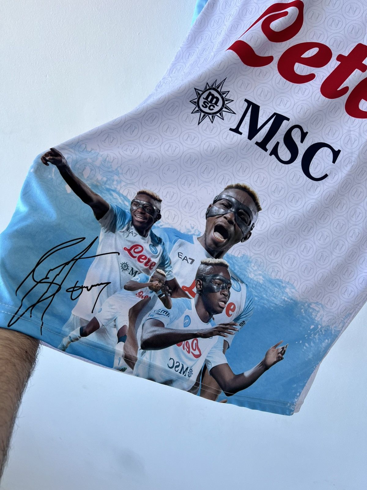 Vintage 🩸RARE🩸Napoli EA7 2022/2023 Osimhen Face Game Jersey Size US XL / EU 56 / 4 - 9 Thumbnail