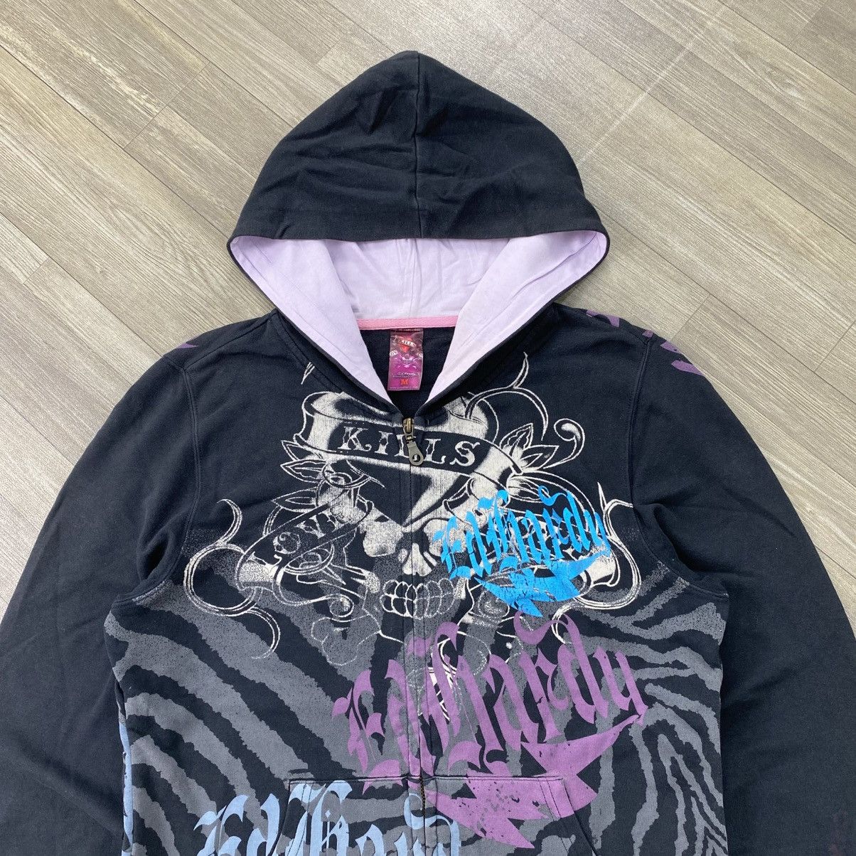 Ed Hardy Vintage Ed Hardy Love Kills Slowly Y2K Zip-Up Hoodie Size US M / EU 48-50 / 2 - 2 Thumbnail