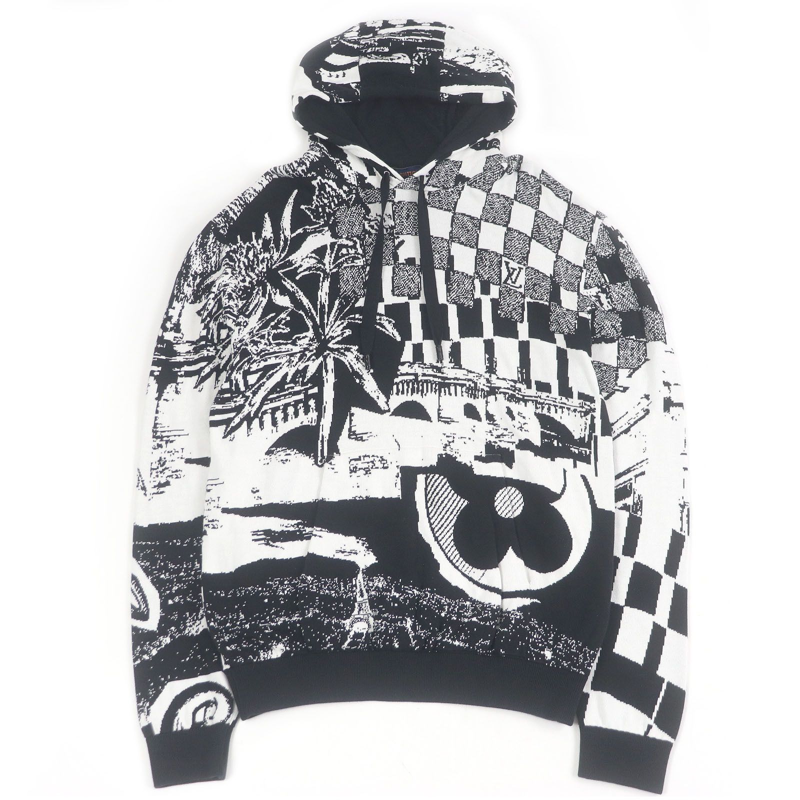 Louis Vuitton Louis Vuitton Louis Vuitton Paris Collage Jacquard Hoodie Knit Cotton Sweatshirts & Hoodies Size ONE SIZE - 1 Thumbnail