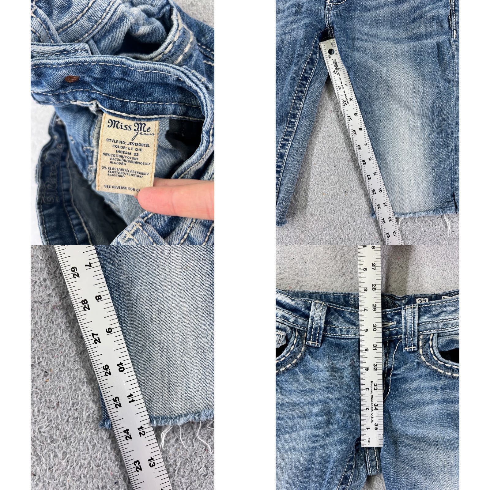 Miss Me Miss Me Shorts Womens Denim Blue 27x8 Boyfriend Embroidered Bling 5-Pocket Casual" Size 27" / US 4 / IT 40 - 8 Thumbnail