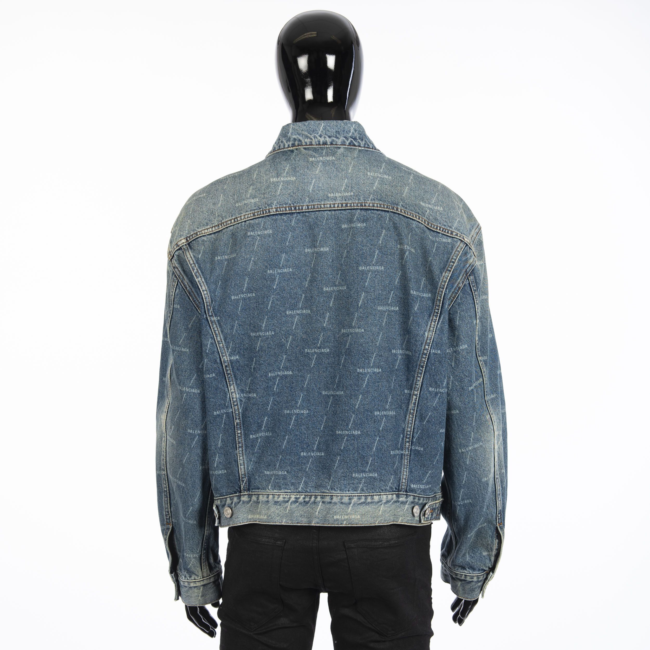 Balenciaga Large Fit Jacket In Stonewashed Blue Lasered Denim Size 50 Size US M / EU 48-50 / 2 - 6 Thumbnail