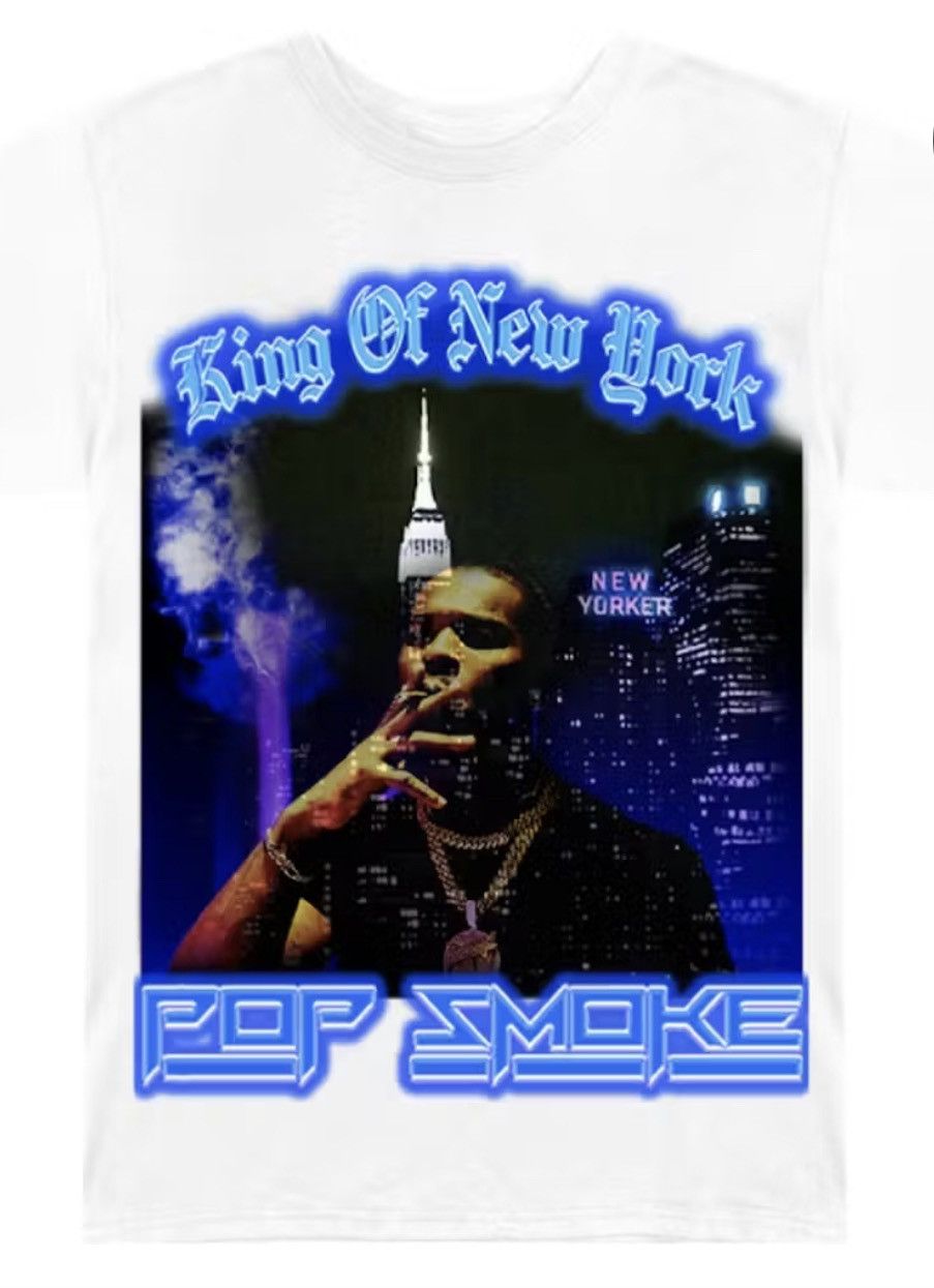Rap Tees RARE Pop Smoke King of New York White tee shirt meet the woo Size US XL / EU 56 / 4 - 1 Thumbnail