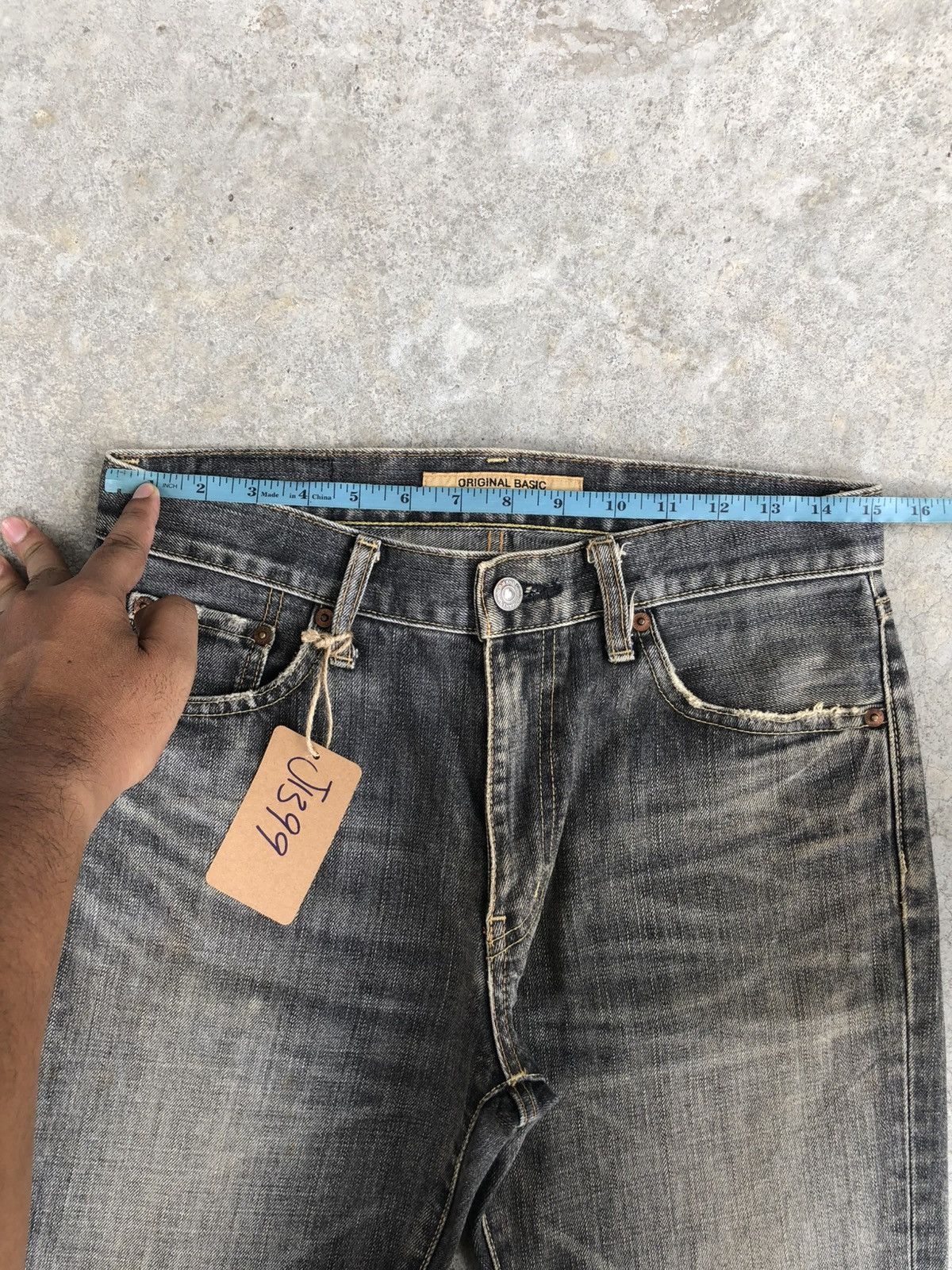 If Six Was Nine Japanese Uniqlo Flared Jeans Bootcut Distressed Denim Size US 30 / EU 46 - 22 Thumbnail