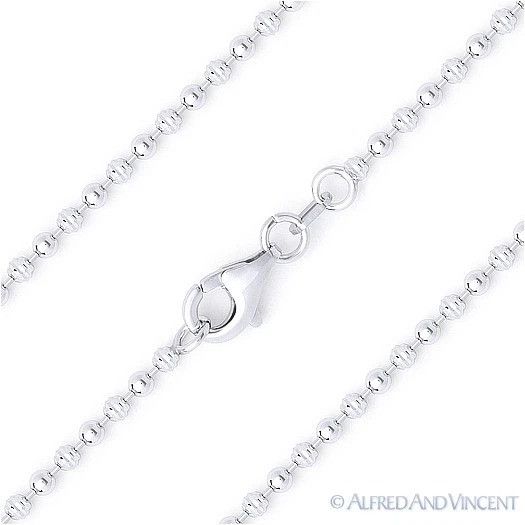 Other 2mm Diamond-Cut & Ball Bead Link Italian Chain Necklace Size ONE SIZE - 1 Preview