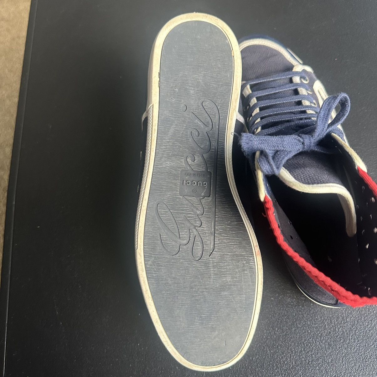 Gucci Gucci Trainers Sneaker Shoes High Top Blue Canvas Leather Size US 10 / EU 43 - 5 Thumbnail