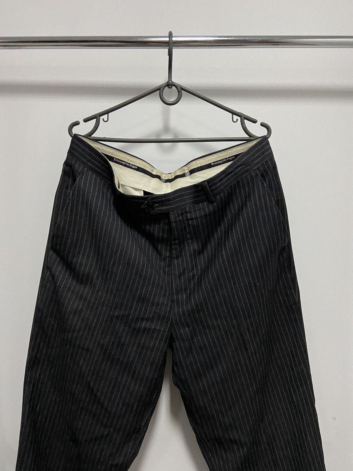 Ermenegildo Zegna Ermenegildo Zegna Striped Luxury Wool Suit blazer trousers Size 52R - 11 Thumbnail
