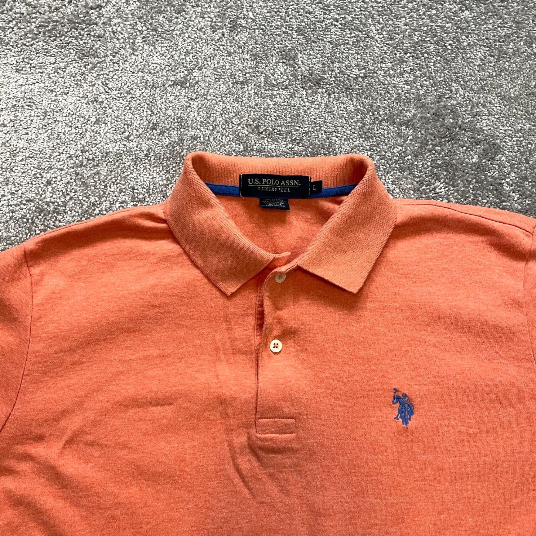 Vintage VINTAGE US Polo Assn. Polo Shirt Mens Large Orange Collared Preppy Logo Short Sleeve Knit with Pockets Size US L / EU 52-54 / 3 - 2 Thumbnail