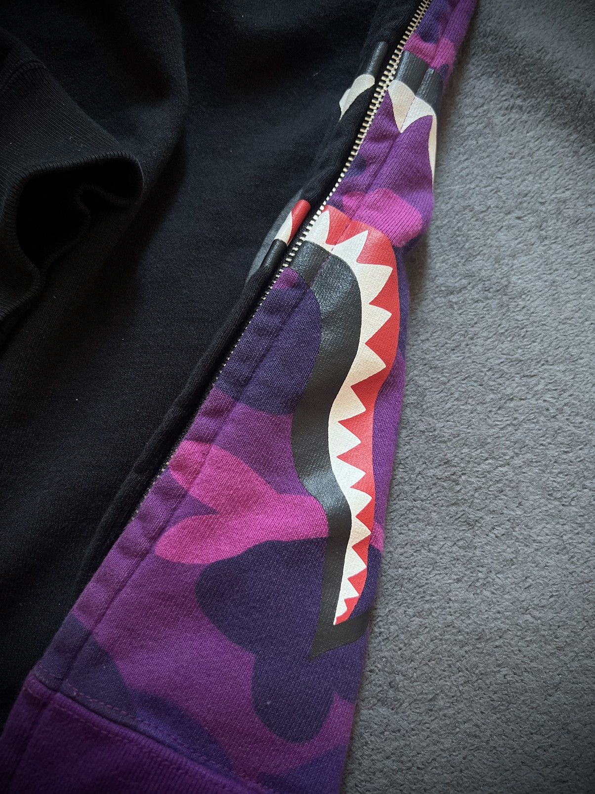 Bape Authentic A Bathing Ape Side Zip Shark Wide Pullover Hoodie Size US L / EU 52-54 / 3 - 10 Thumbnail