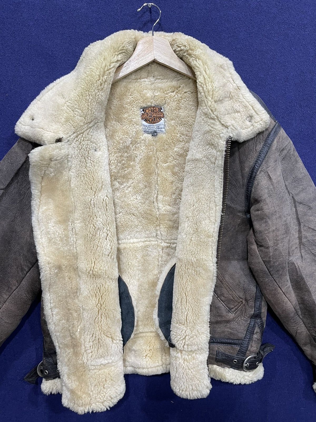Rare Vintage 90s Harley Davidson Sheepskin Shearling Jacket