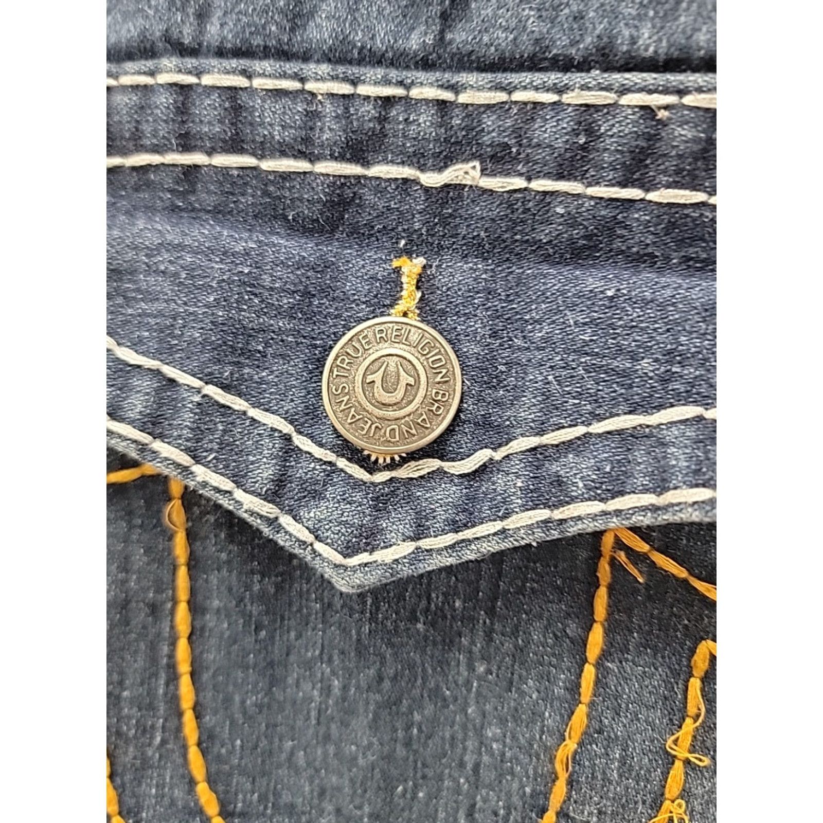 True Religion True Religion Jeans Ricky Super T Denim 38 Mens Distressed 5-Pocket Regular Fit Blue Jeans Mens BRS USA 38x33.5 Nano Size US 38 / EU 54 - 6 Thumbnail