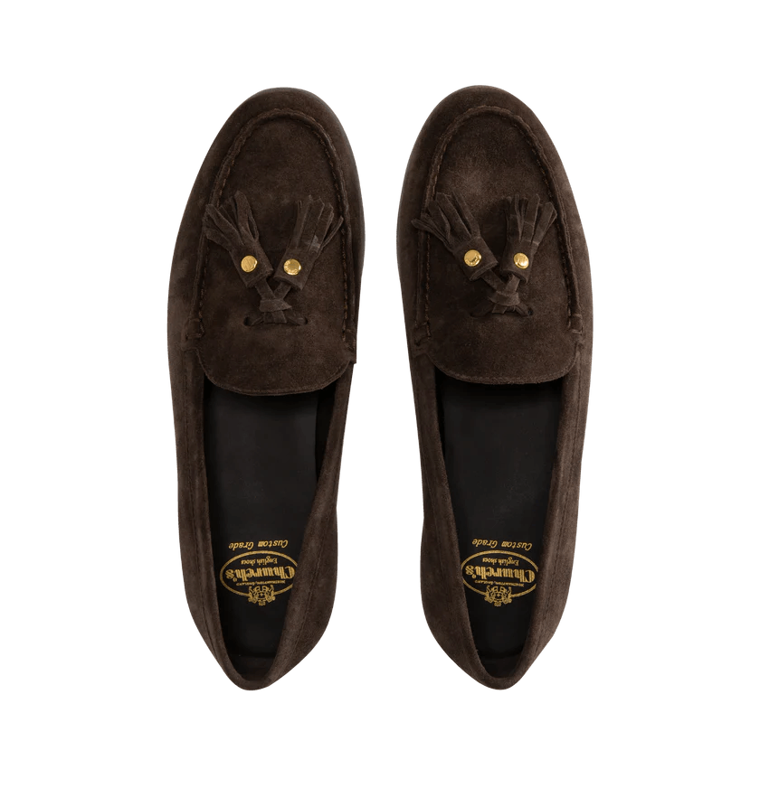 o1h1sh11225 Priscilla Suede Shoe in Ebony/Brown