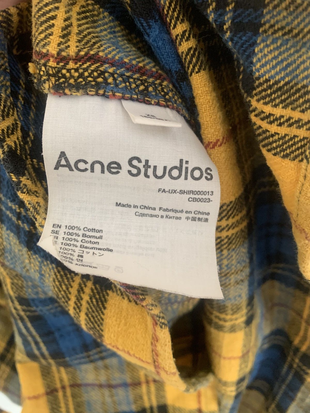 Acne Studios Acne Studios Plaid Flannel Shirt Oversized Face Logo-Size XS Size US XS / EU 42 / 0 - 4 Thumbnail