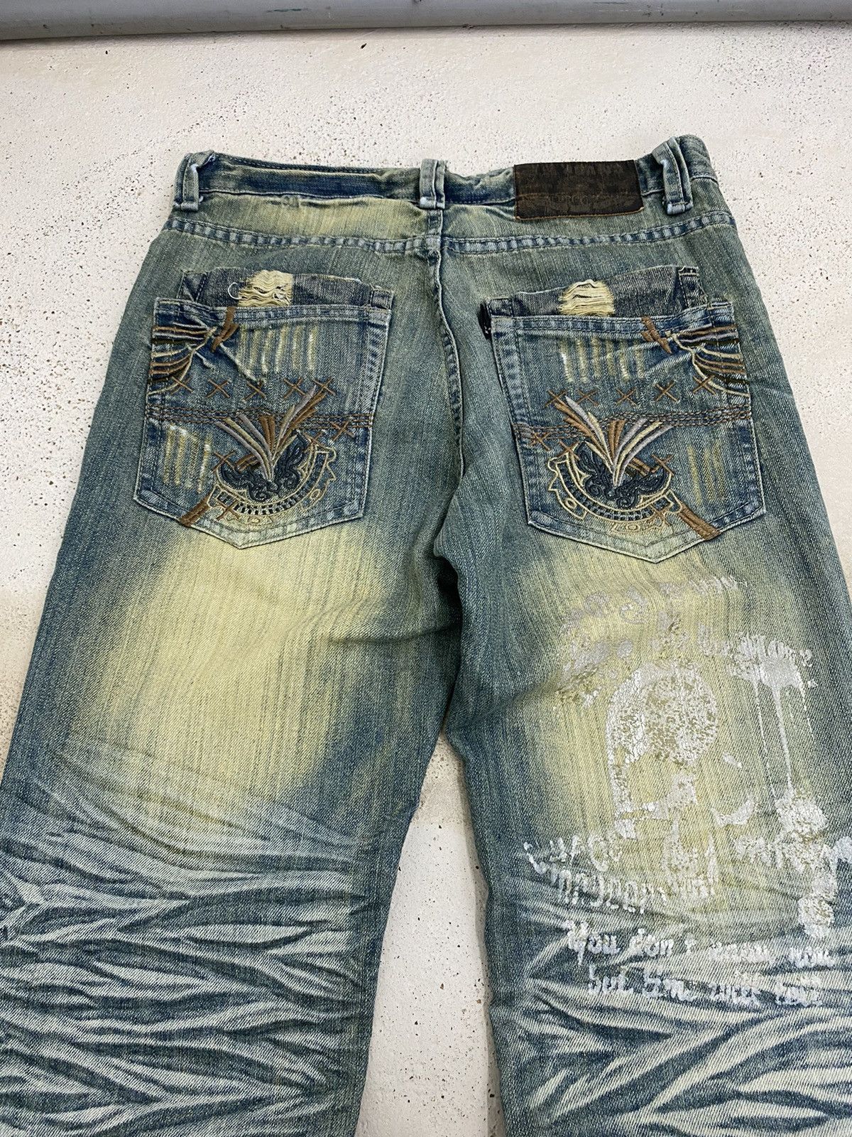 If Six Was Nine × Le Grande Bleu (L.G.B.) Asm Jean Japan Art Of Whisker Wax Honeycomb Patchwork Size US 31 - 22 Thumbnail