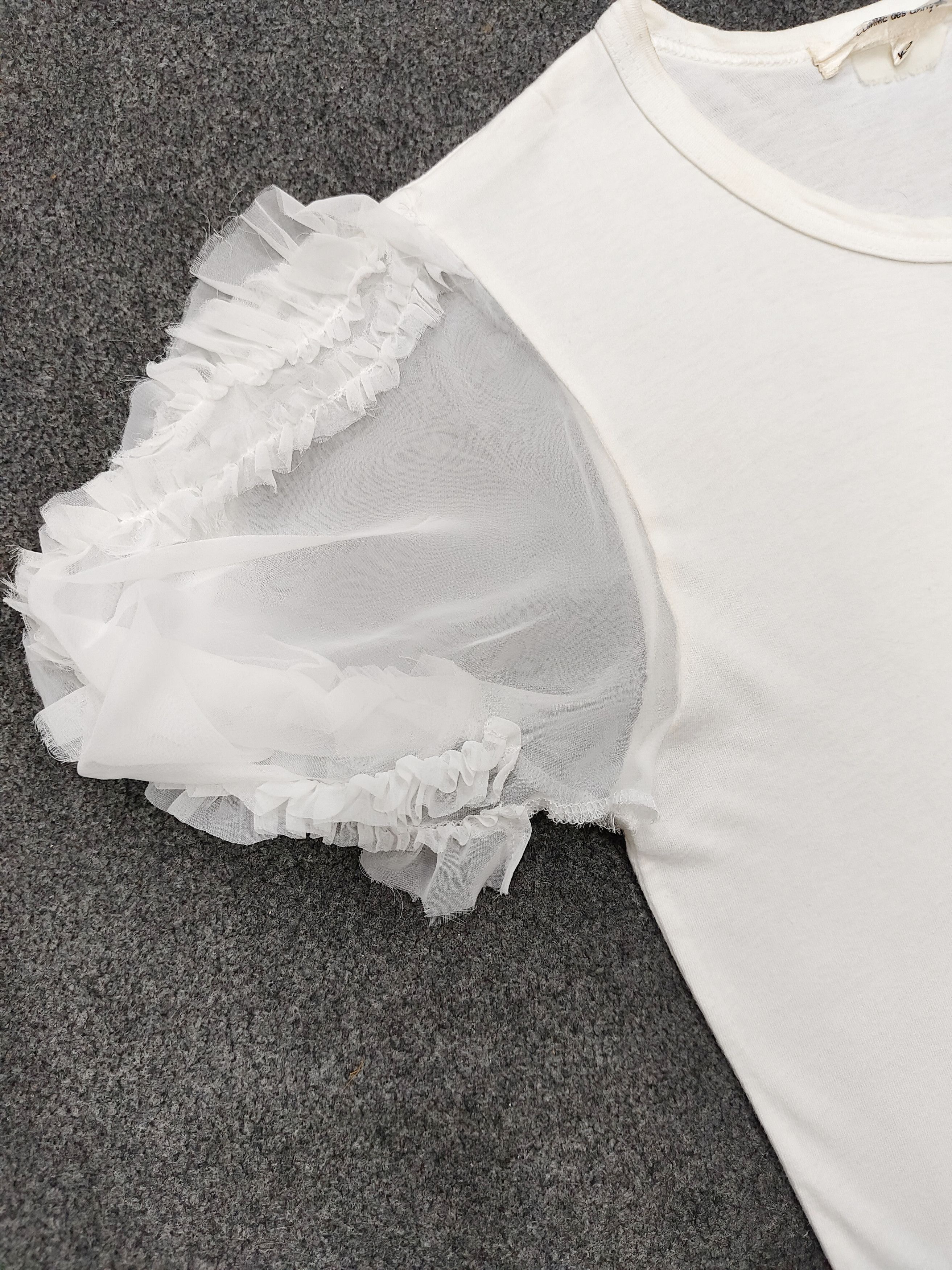 Comme des Garcons AD12 CDG- Balletcore Romantic Gothic Ruffle Sleeve Sheer Top Size S / US 4 / IT 40 - 9 Thumbnail