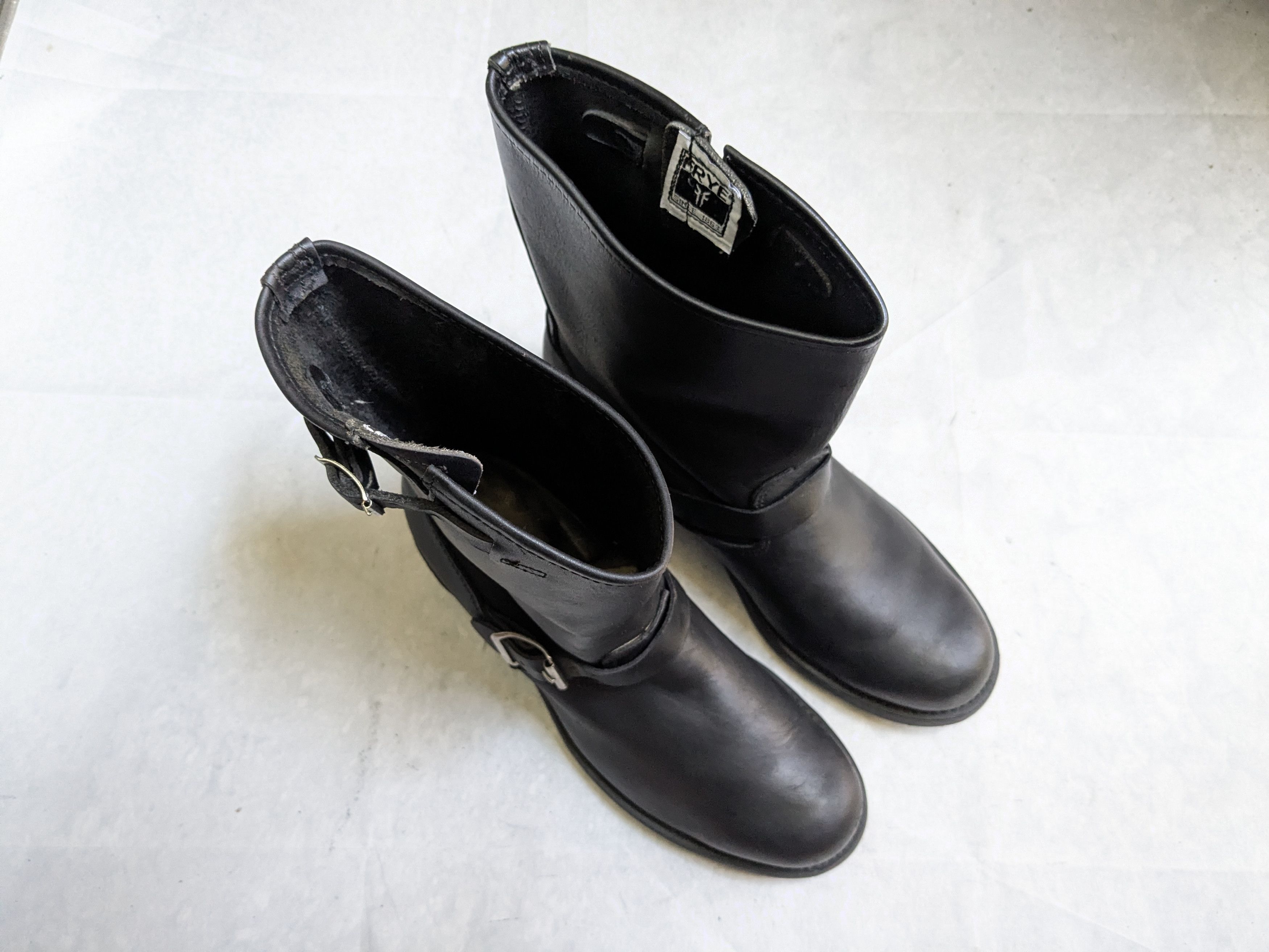 Frye Frye Engineer Boots Black Leather 9.5 Motorcycle Biker Size US 9.5 / EU 42-43 - 2 Thumbnail