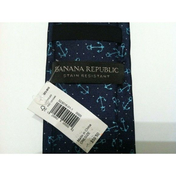 Banana Republic BANANA REPUBLIC MENS NEW NAVY 100%SILK TIE WIDTH:3" Size ONE SIZE - 2 Thumbnail