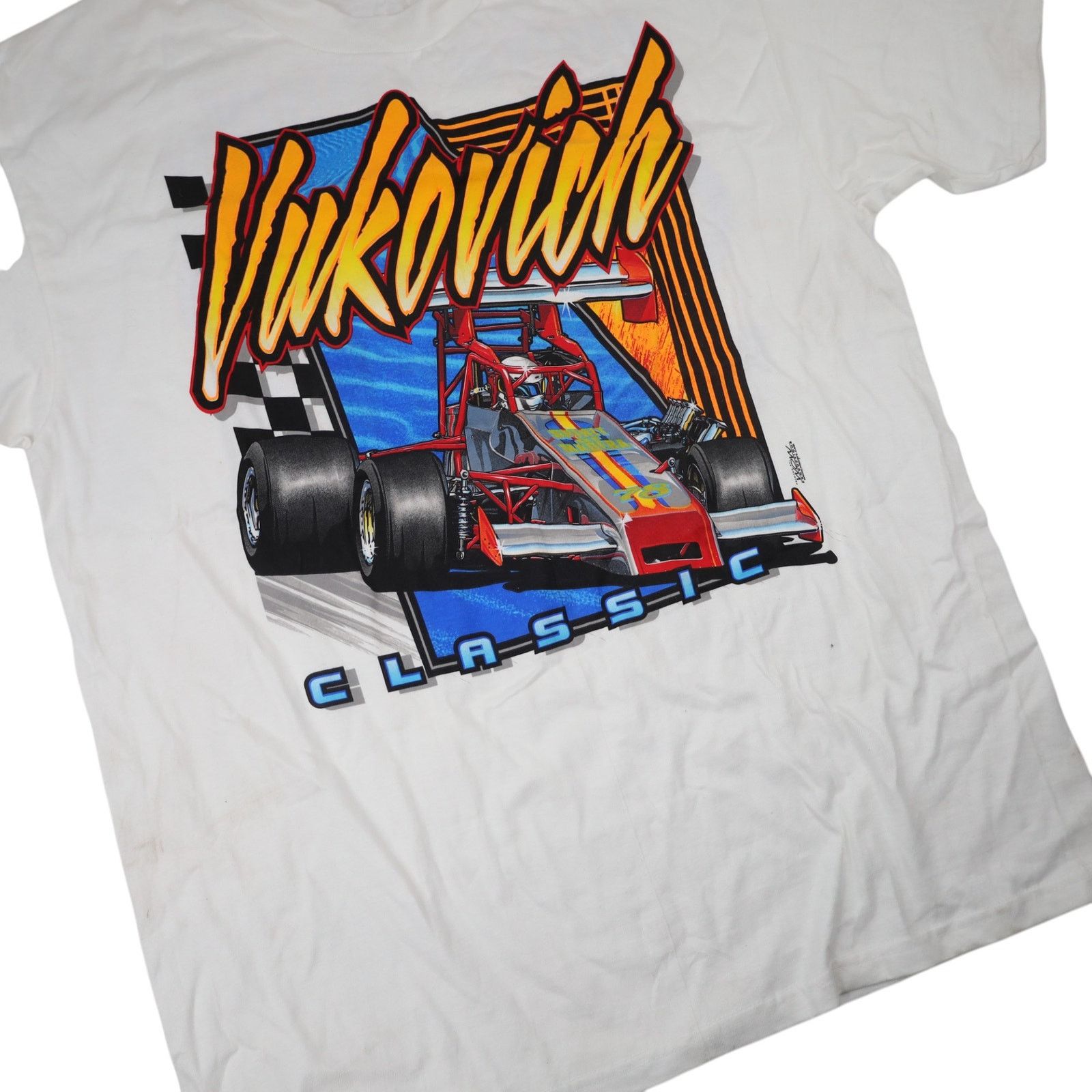 Vintage Vintage Vukovich Classic Sprint Car Racing Graphic T Shirt Size US L / EU 52-54 / 3 - 3 Thumbnail