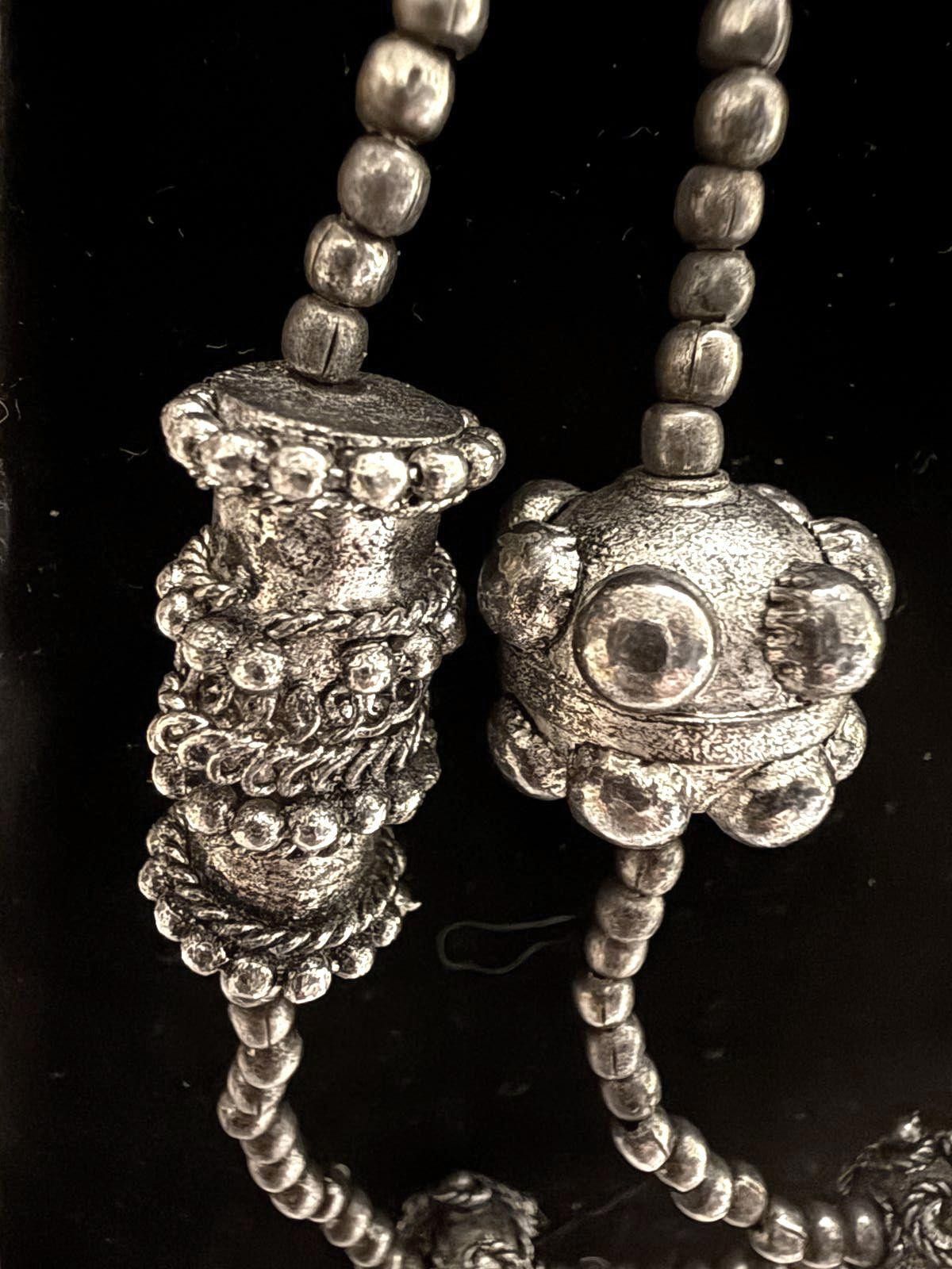 Other Afghani Silver Beaded Necklace with Ornate Beads Size ONE SIZE - 3 Thumbnail