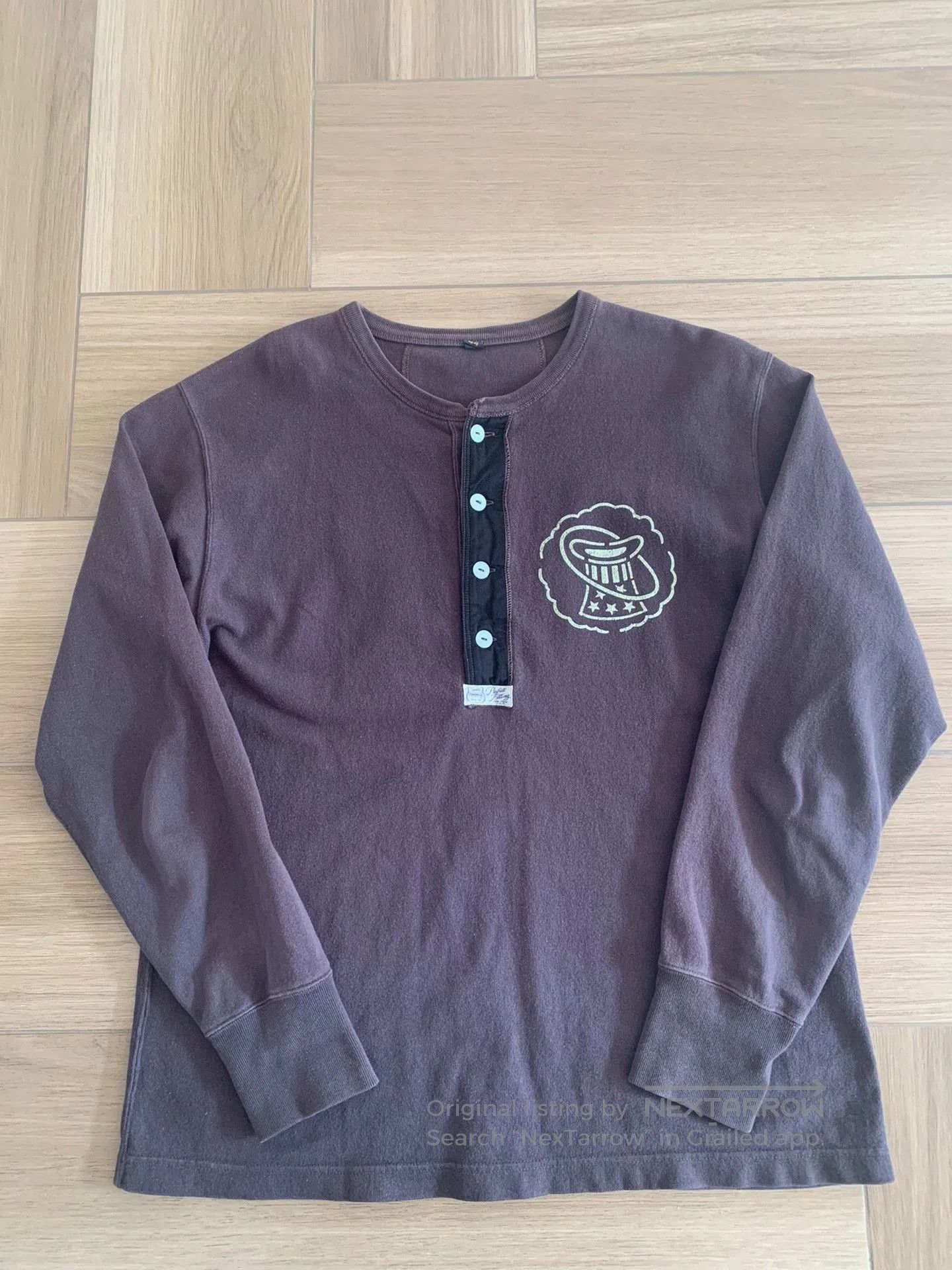 Freewheelers Freewheelers Brown Henley Long. Size US S / EU 44-46 / 1 - 1 Thumbnail