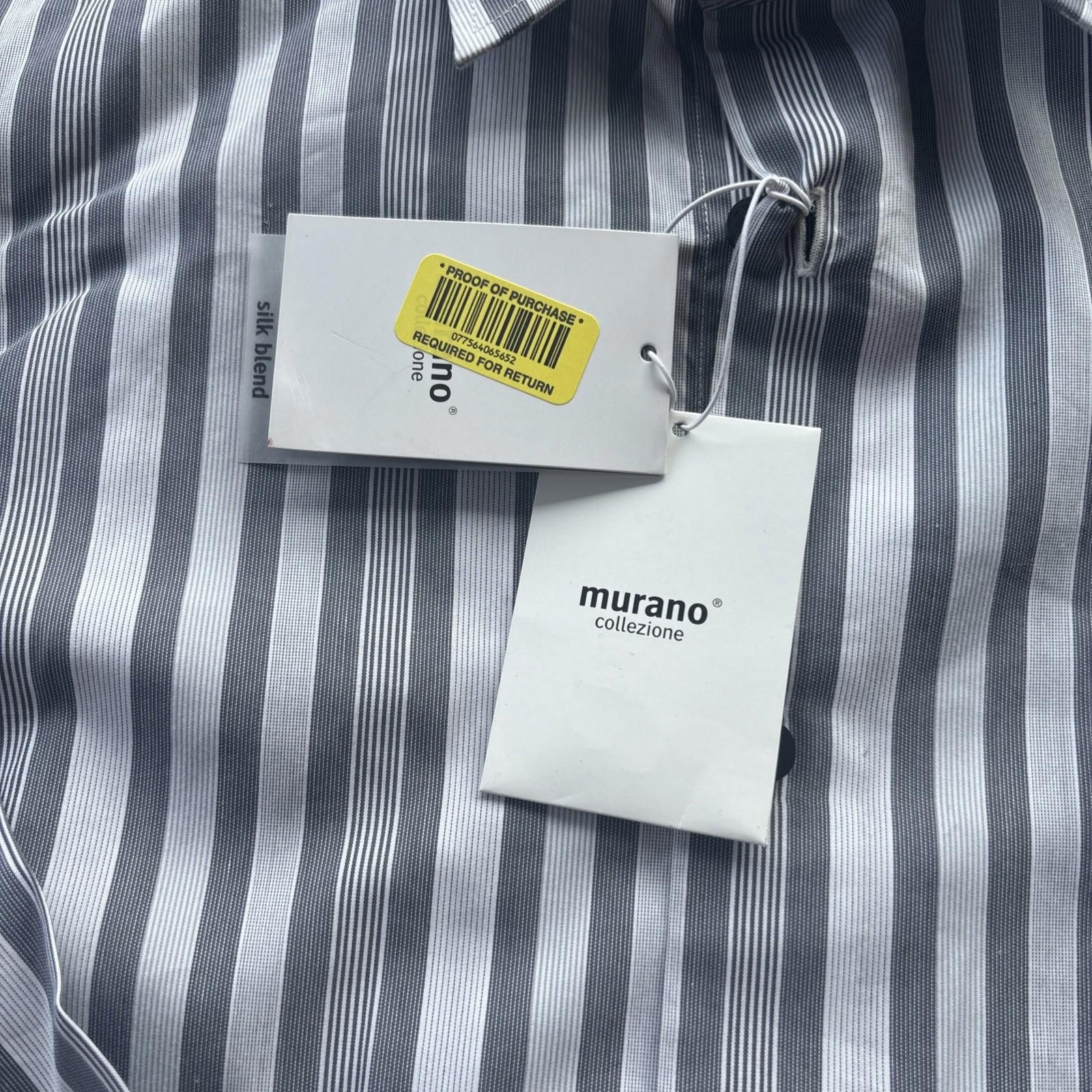 Murano Murano Men's Button Down Long Sleeve Blue Striped shirt L Size 44R - 2 Thumbnail