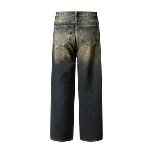 Jean Men's loose all-match distressed gradient washed jeans Size US 32 / EU 48 - 2 Thumbnail