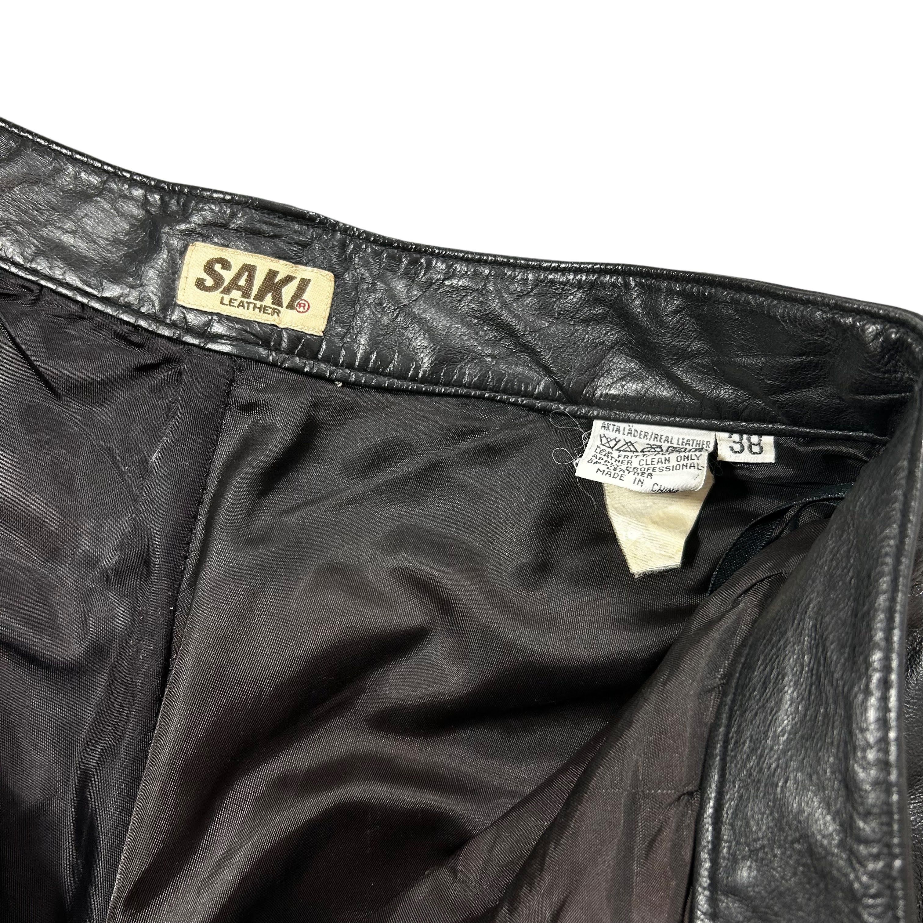 Leather × Vintage Vintage Black Leather Women's Pants Slim W28L30 Size 28" / US 6 / IT 42 - 10 Thumbnail