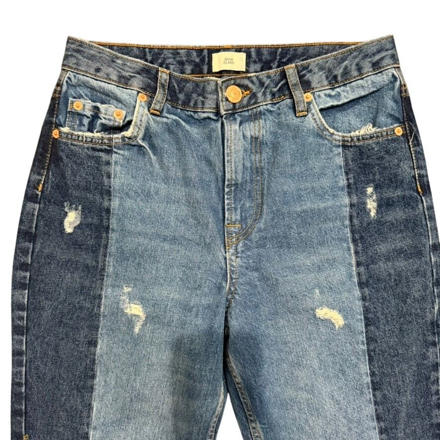 River Island River Island Two-Tone Slim Fit Jeans in Blue, Size 12 Size 34" / US 12 / IT 48 - 2 Thumbnail