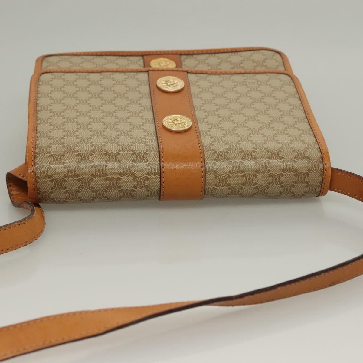 Celine CELINE Macadam Canvas Shoulder Bag Pvc Beige Gold Size ONE SIZE - 6 Thumbnail