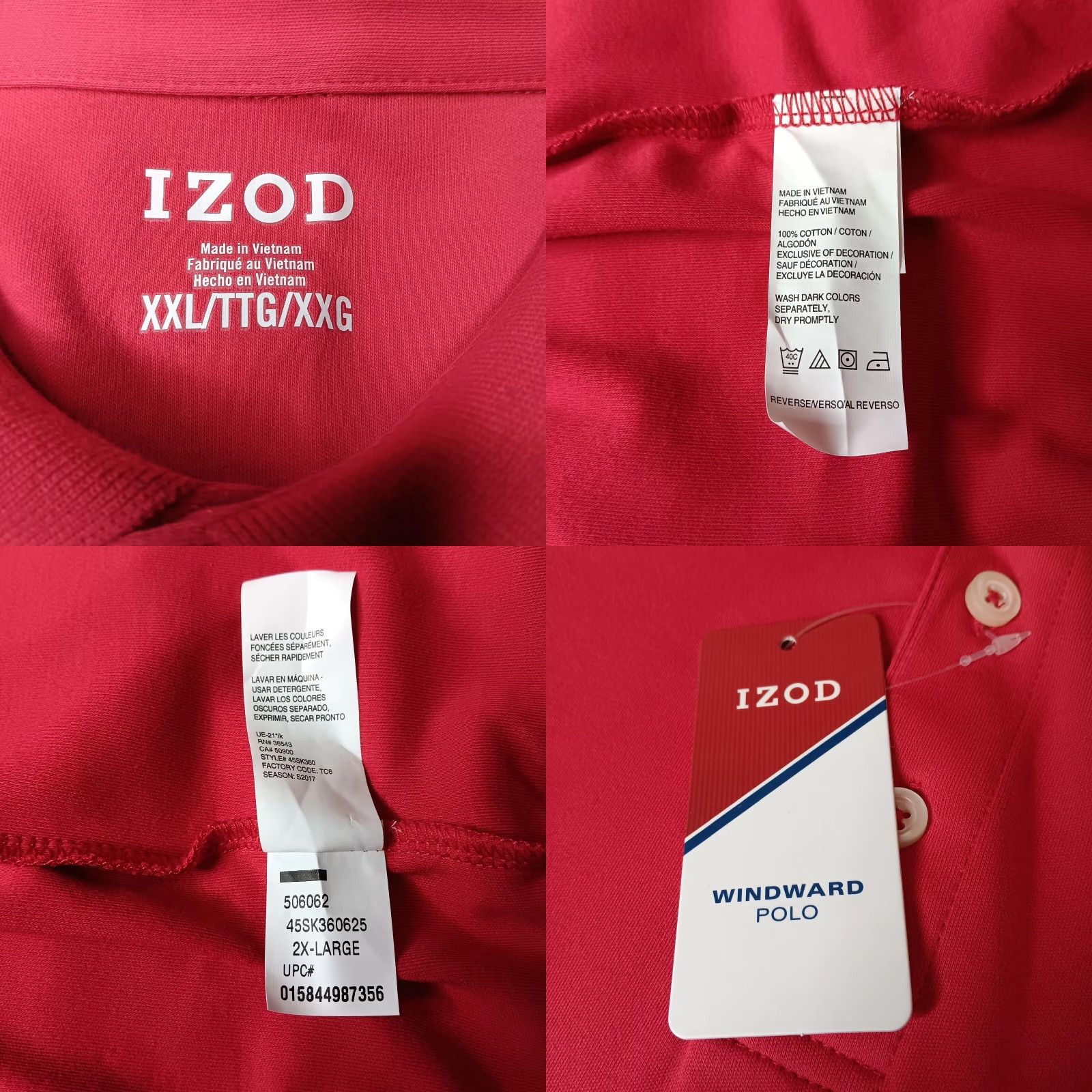 Izod IZOD Vintage Red Polo Shirt Mens XXL Cool Windward Golf Activewear Cotton Knit Preppy Classic Size US XXL / EU 58 / 5 - 8 Thumbnail