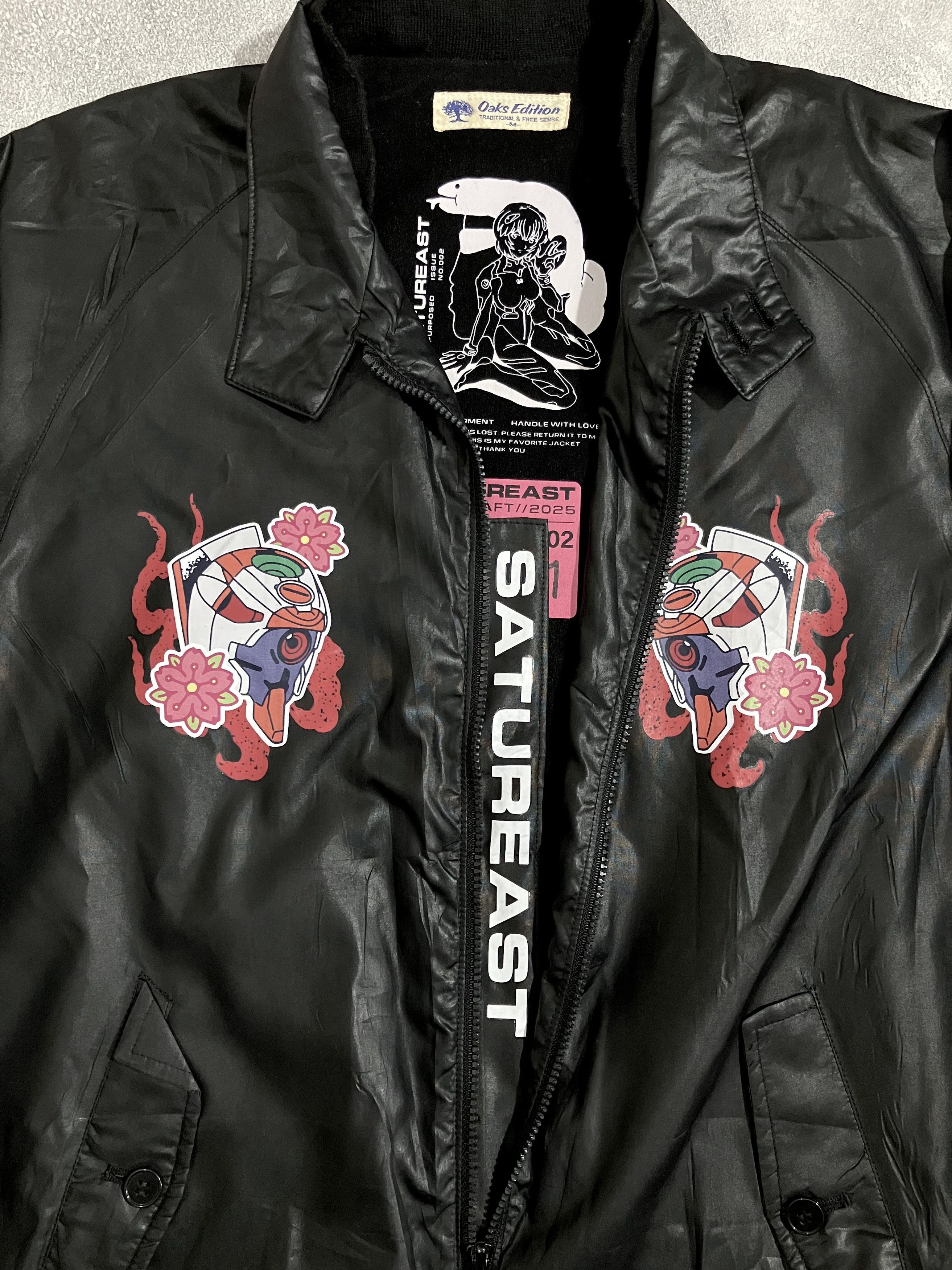Anime 00s Vintage Biker Jacket x Custom Evangelion Rei Ayanami Size US L / EU 52-54 / 3 - 3 Thumbnail