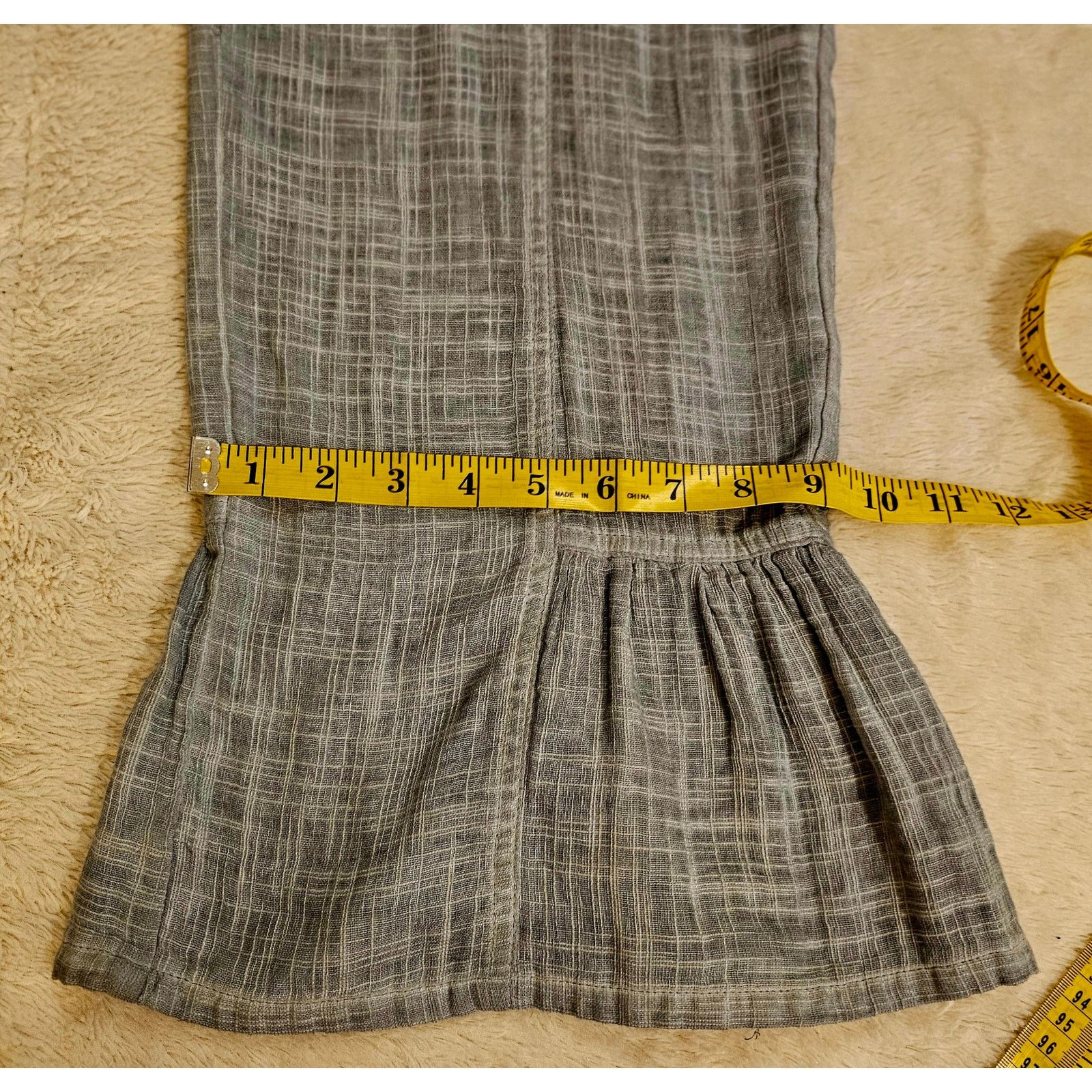 Chicos Soft Surroundings Sm Gauzy Gray blue Ruffled bottom. Boho Size 28" / US 6 / IT 42 - 10 Thumbnail
