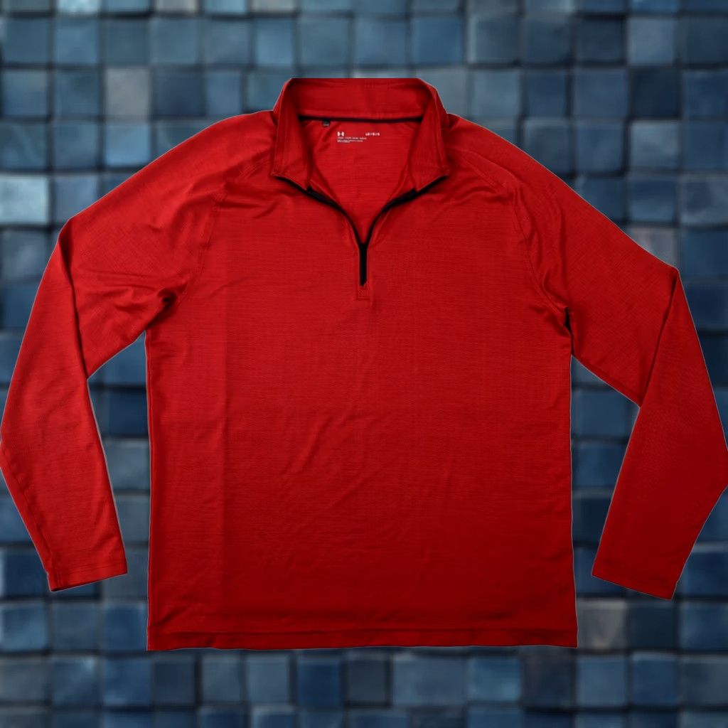 Under Armour Under Armour Red Shirt Pullover 1/4 Zip Loose Fit Men L Collared Golf GripWrists Casual Activewear Sports Vintage: No Size US L / EU 52-54 / 3 - 1 Thumbnail