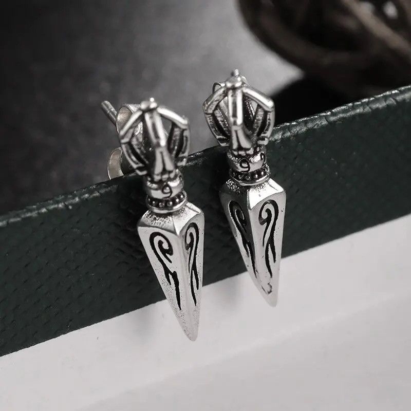 Jewelry × Vintage Retro Dorje Phurba Dagger Earrings Size ONE SIZE - 4 Thumbnail