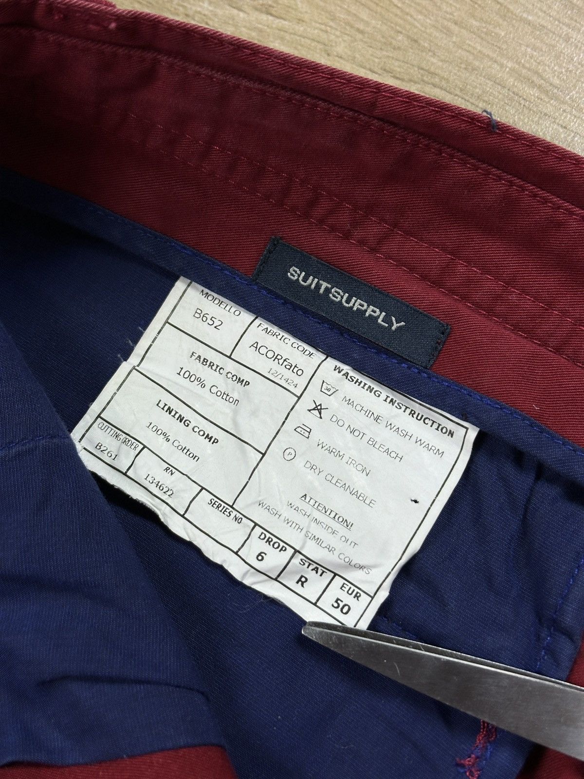 Designer × Suitsupply SUITSUPPLY Red Chino Cargo Pants Cotton Size 50 Size US 34 / EU 50 - 11 Thumbnail